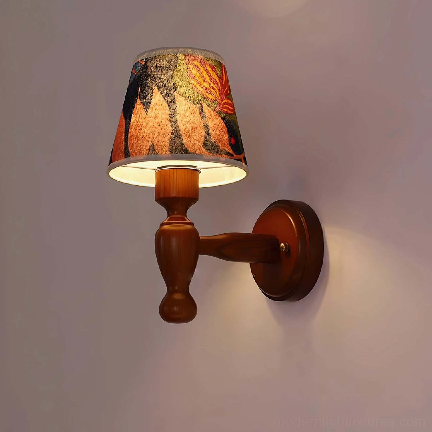Hand-crafted wall sconce with artistic lampshade, contemporary design