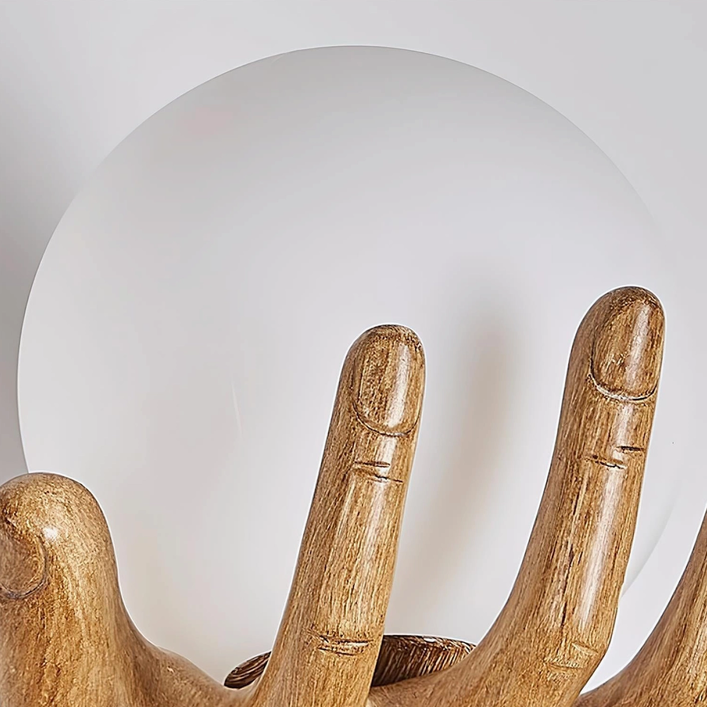 Hand of Victory sculptural wall sconce artistic lighting installation and ambiance