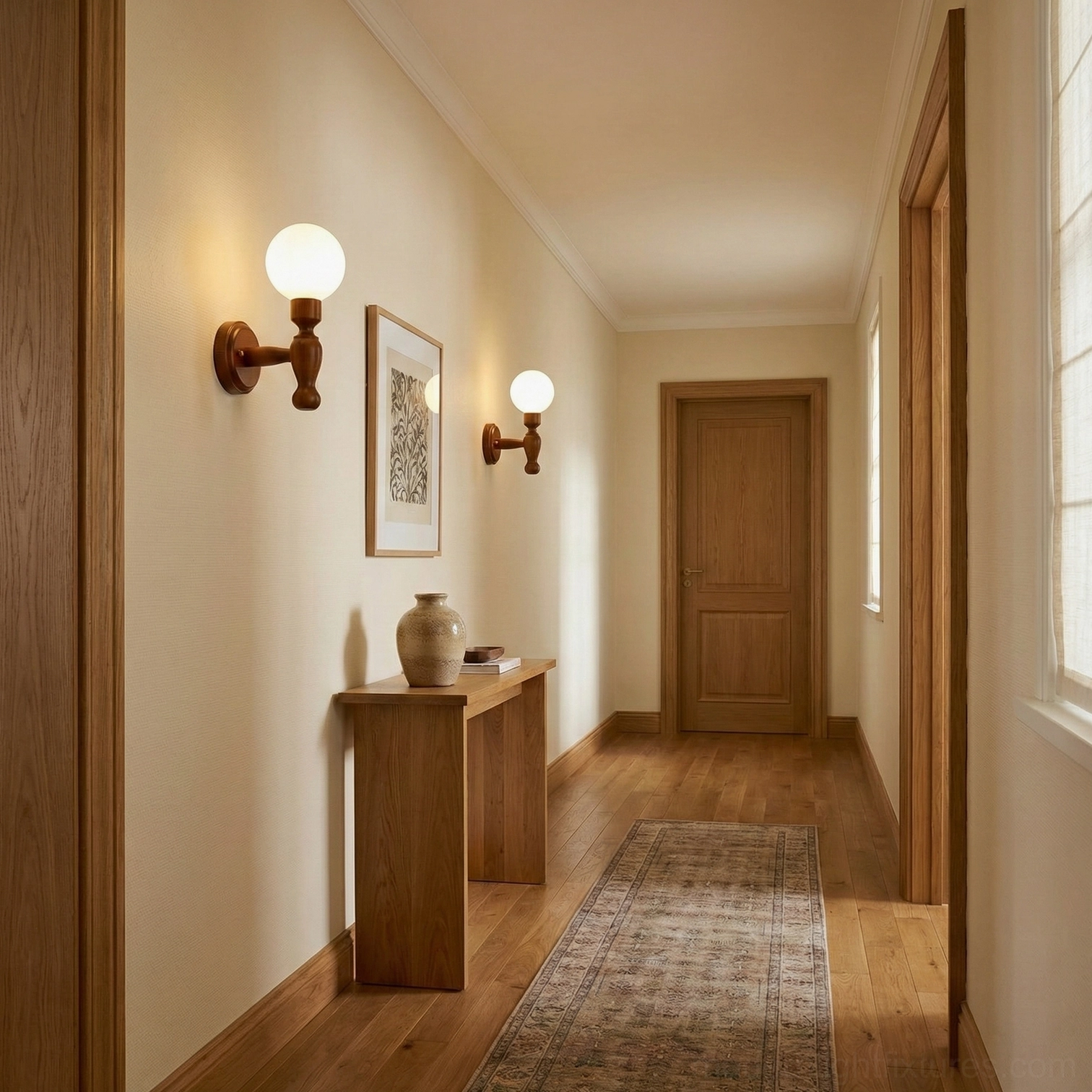 Contemporary sconce design with hand-printed lampshade, decorative accent
