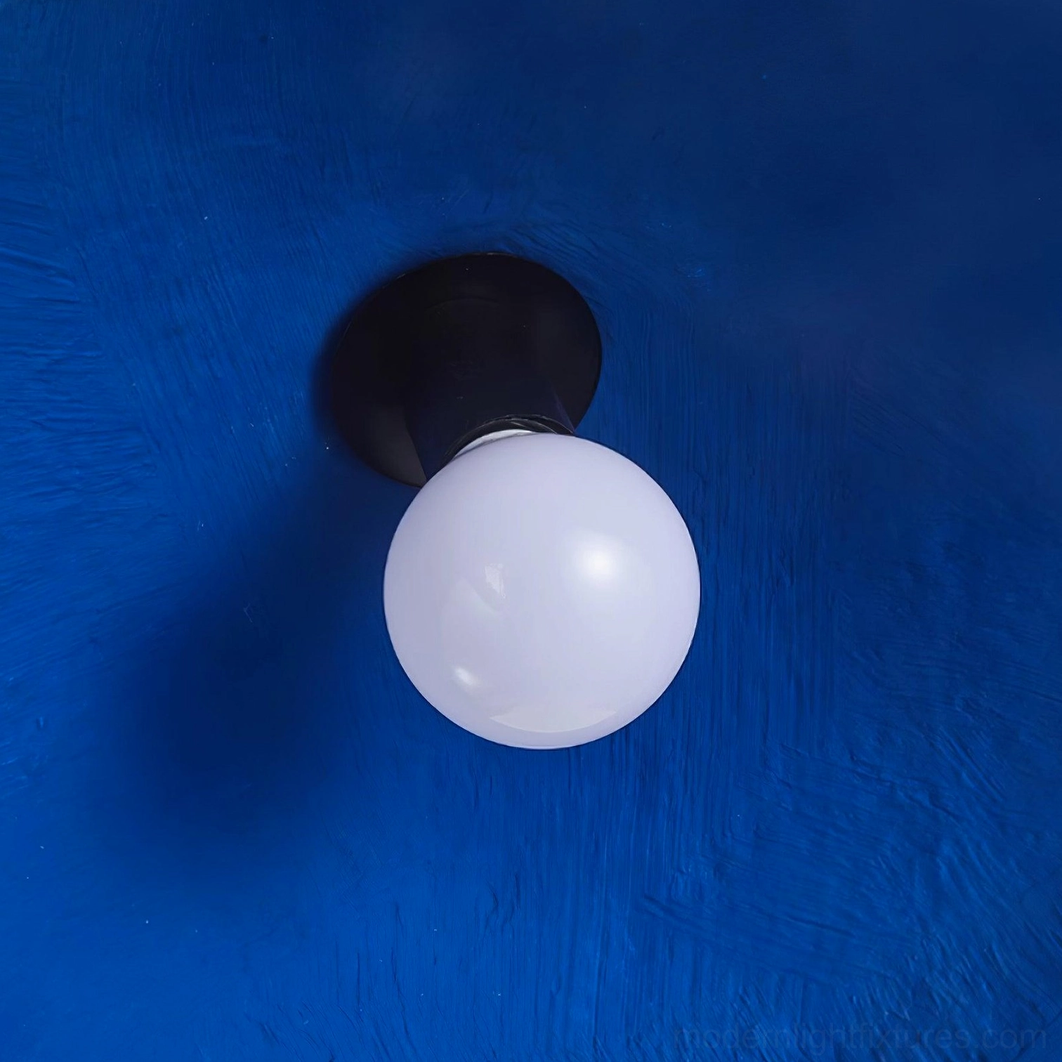 Handcrafted azure dome pendant light showing unique texture variations and artisanal quality