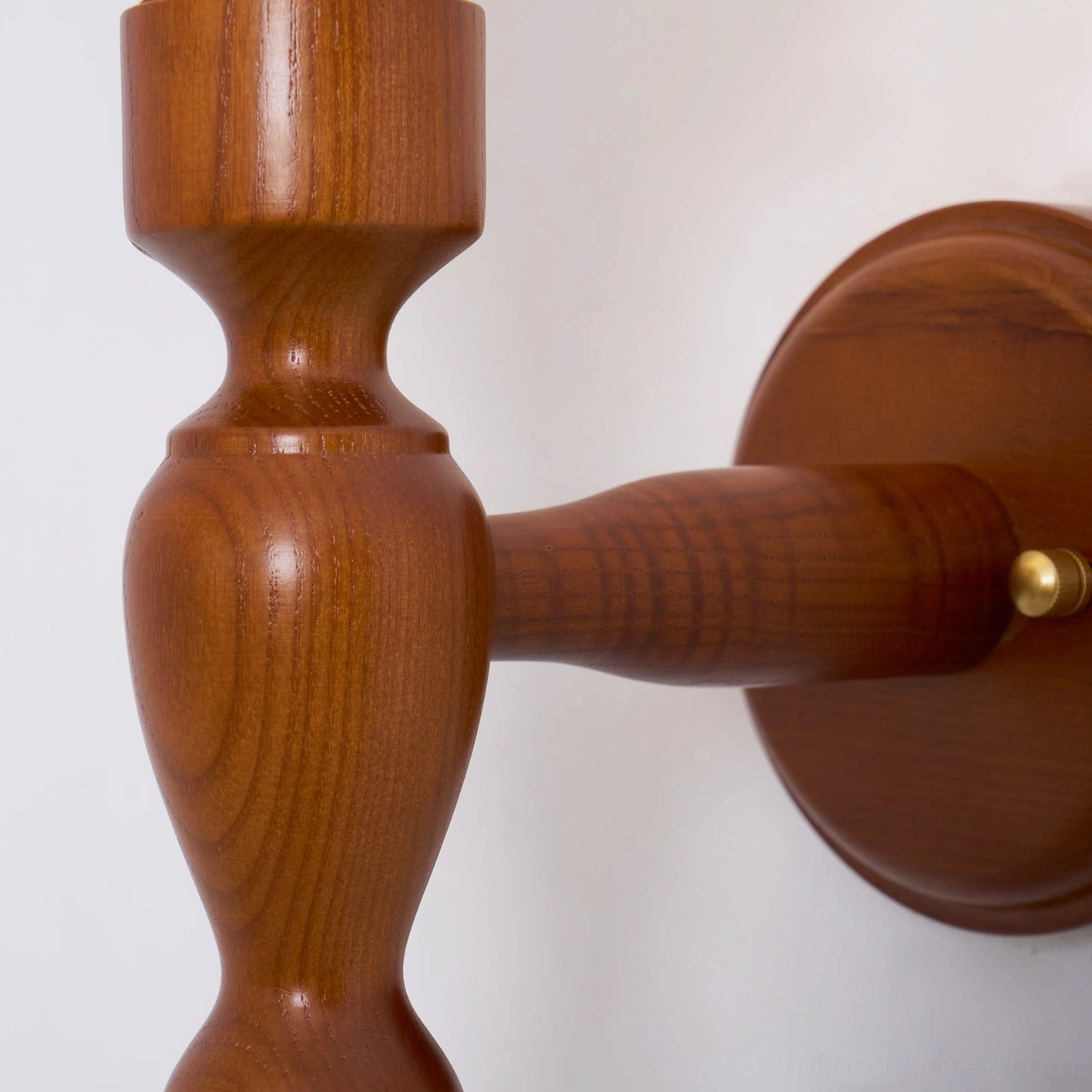 Handcrafted wood wall sconce, unique fabric shade with pattern variation