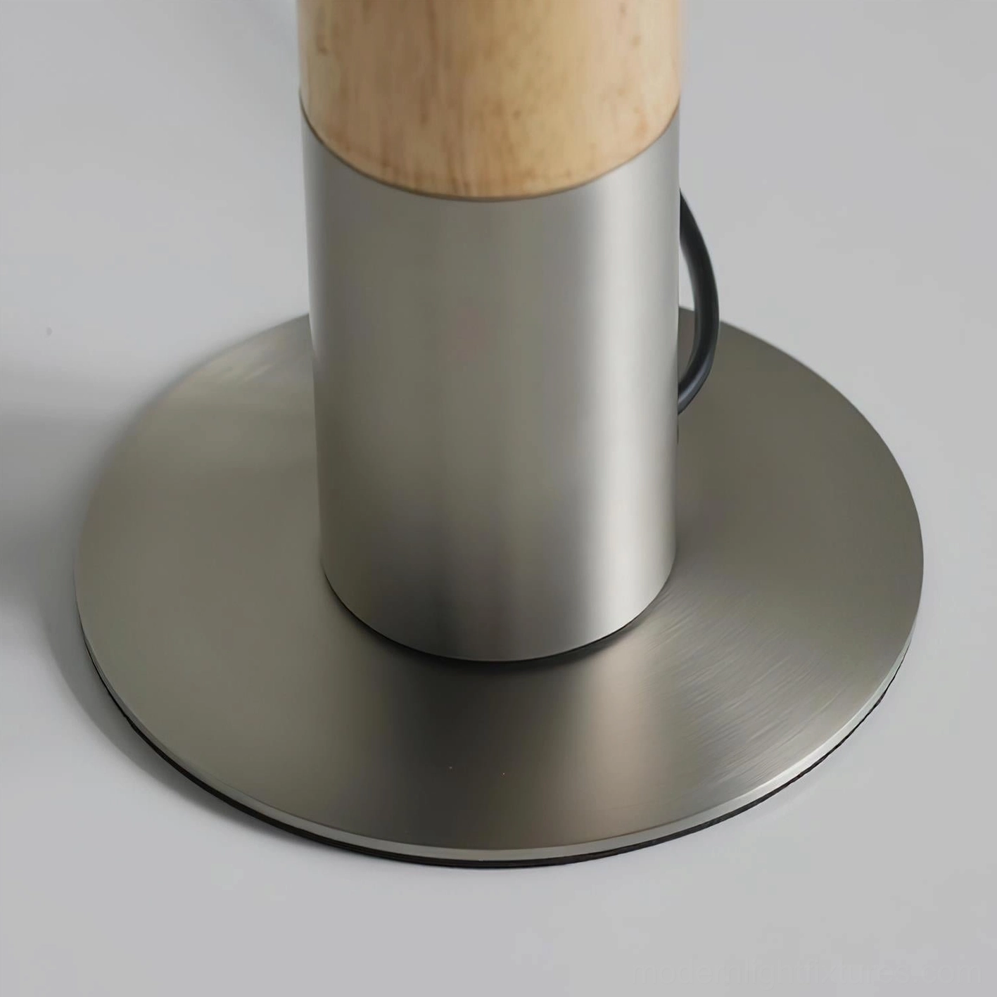 Handcrafted minimalist table lamp artisanal stitched details Nordic design inspiration
