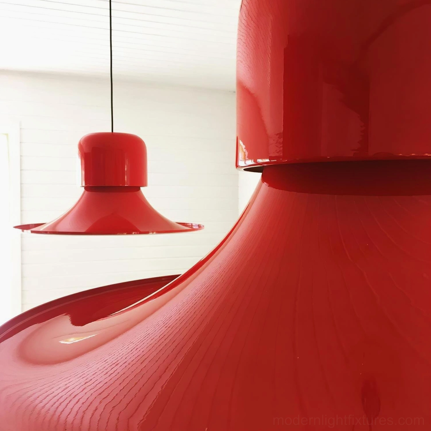 Hardwired Nordisk pendant light showing electrical connection and installation details