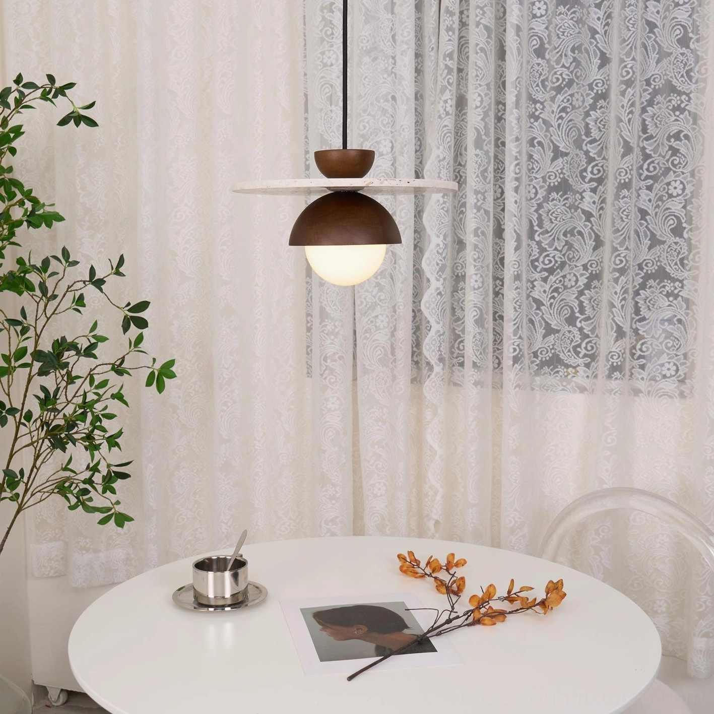 Modern ceiling pendant light hardwired with G9 socket and dimmer switch compatibility