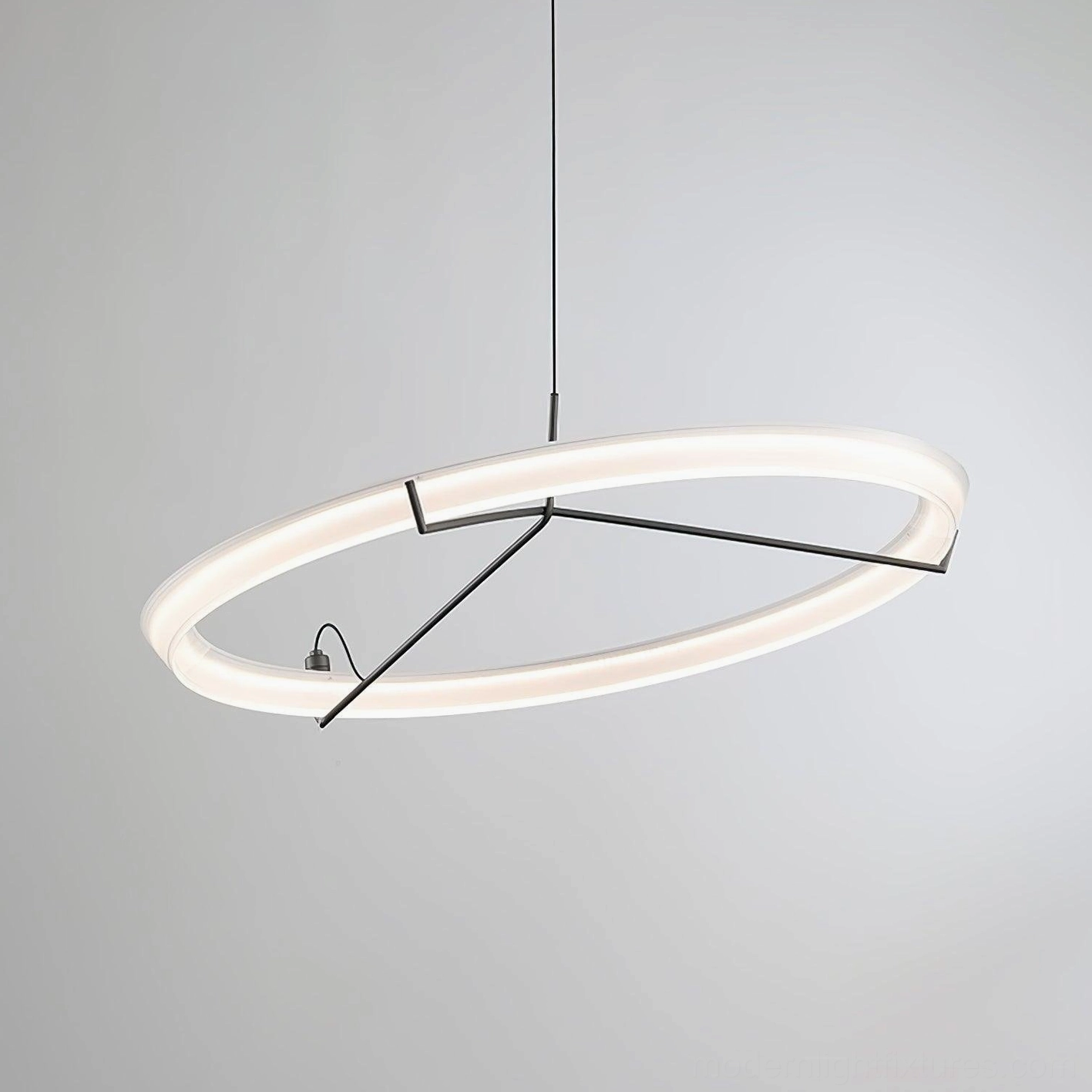 Indoor hardwired round pendant light for permanent home and commercial installation