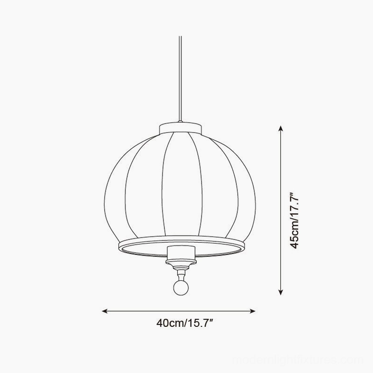 Harmony pendant light technical schematic showing 40cm diameter and 45cm height specifications