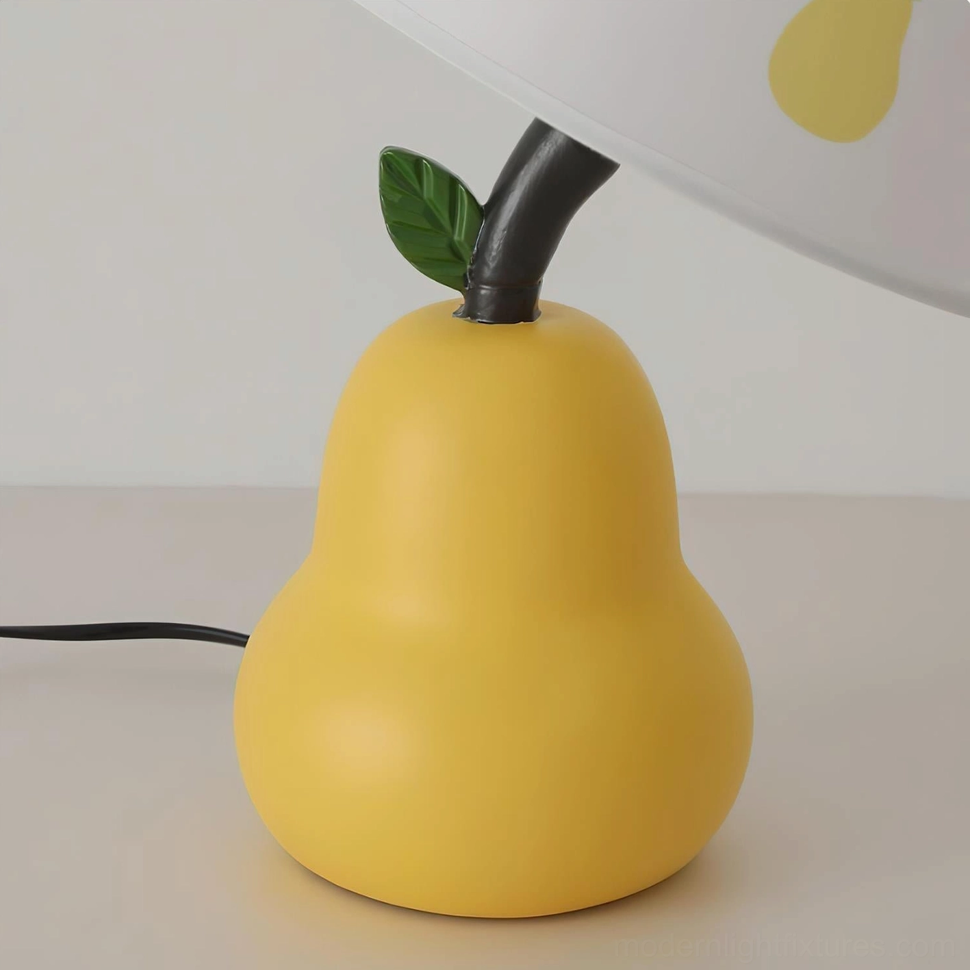Harvest fruit table lamp with multiple color variants yellow red black white displayed together