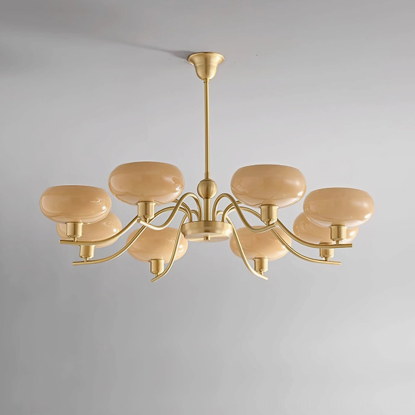 Havana brass chandelier with frosted glass shades architectural interior design photography