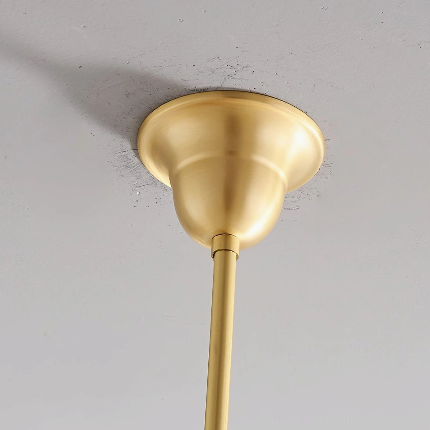 Havana brass and beige glass pendant chandelier with adjustable hanging rod and socket configuration