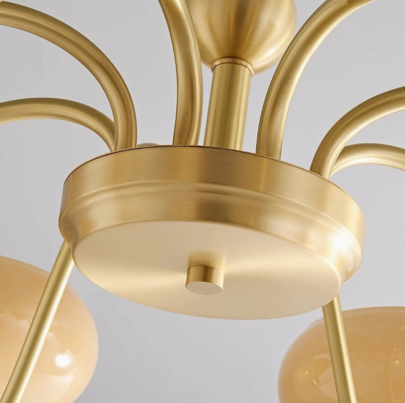 Havana mid-century modern pendant chandelier complete fixture with all head components visible