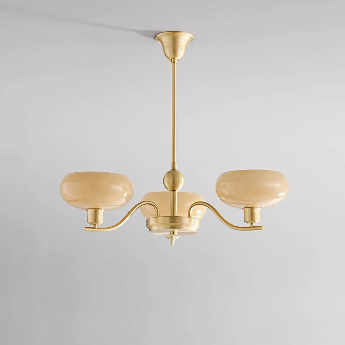 Havana multi-head pendant chandelier architectural design view showing suspension and glass globe arrangement