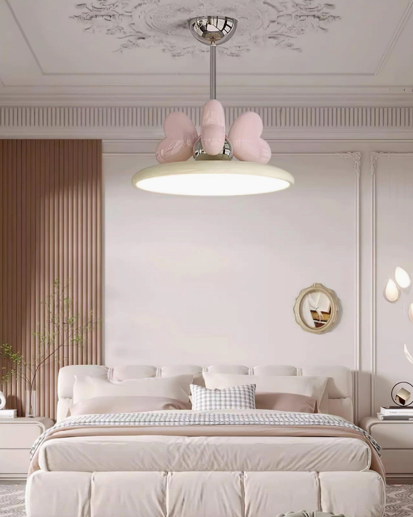 Heart pendant light fixture showing integrated LED and acrylic dome design