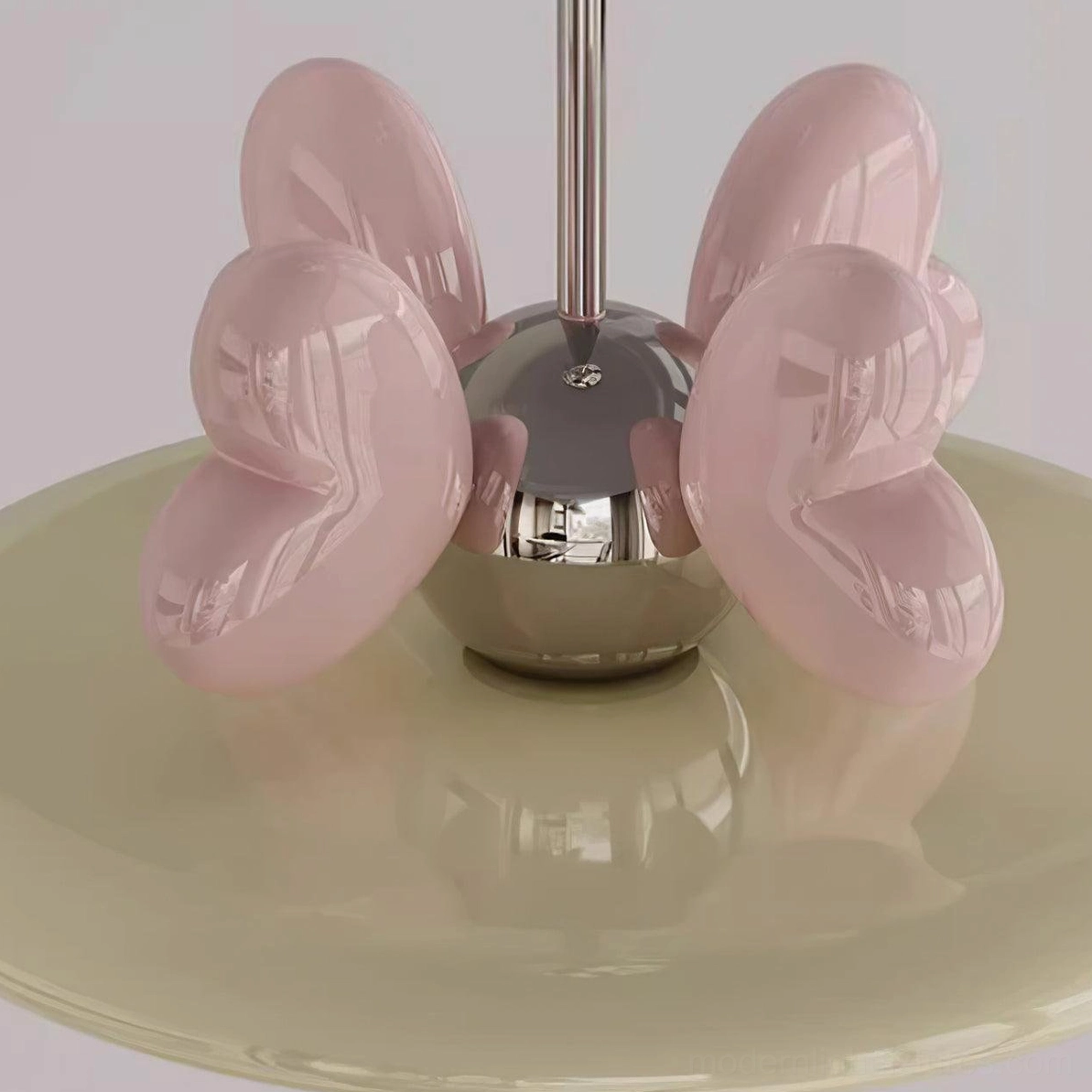 Modern heart pendant light fixture sizing comparison small and large models