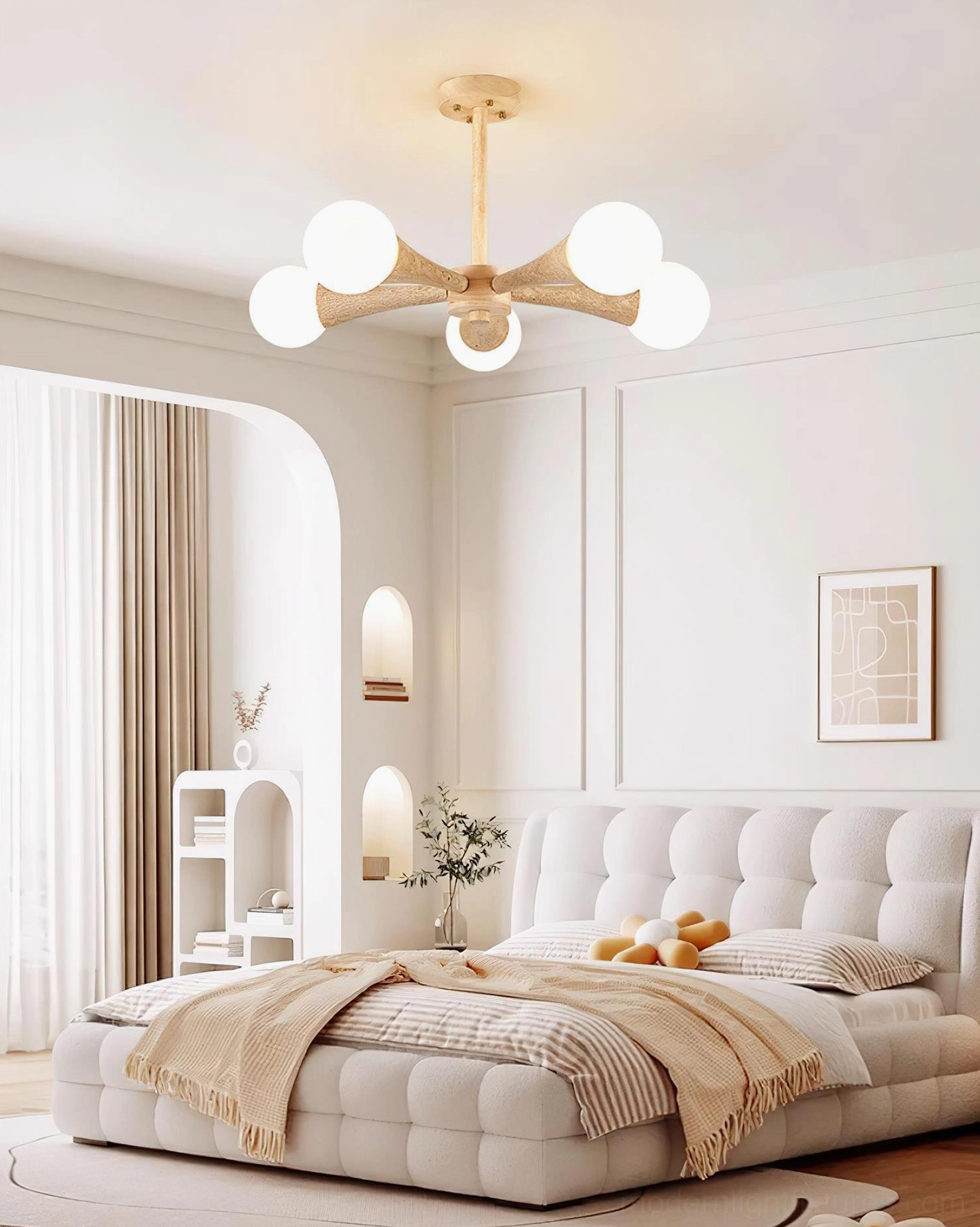 Hedra organic ceiling light fixture mid-century modern style presentation