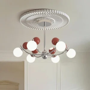 Helio contemporary pendant light installed on ceiling rose with decorative molding