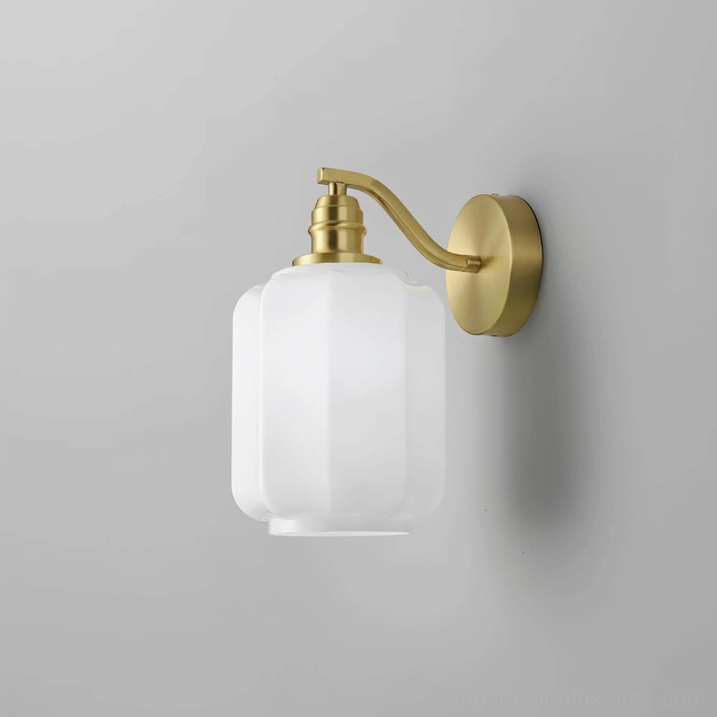 Henry brass wall sconce detail showing E26 E27 socket compatibility and plug-in cord design