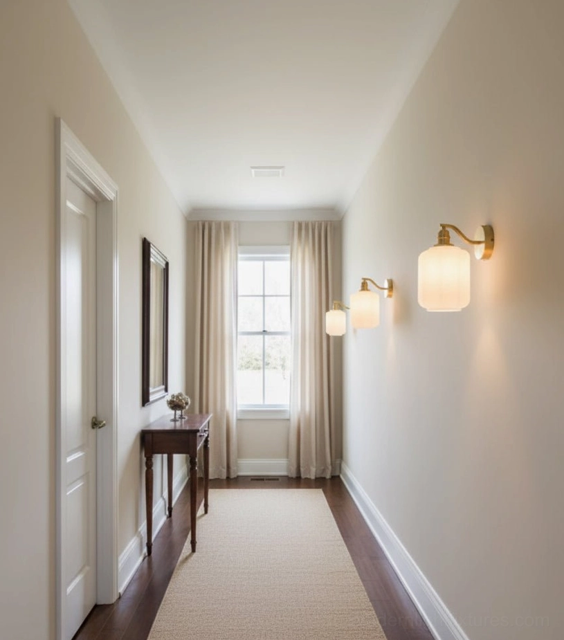 Henry wall sconce white finish option mounted on neutral wall showing clean minimalist aesthetic
