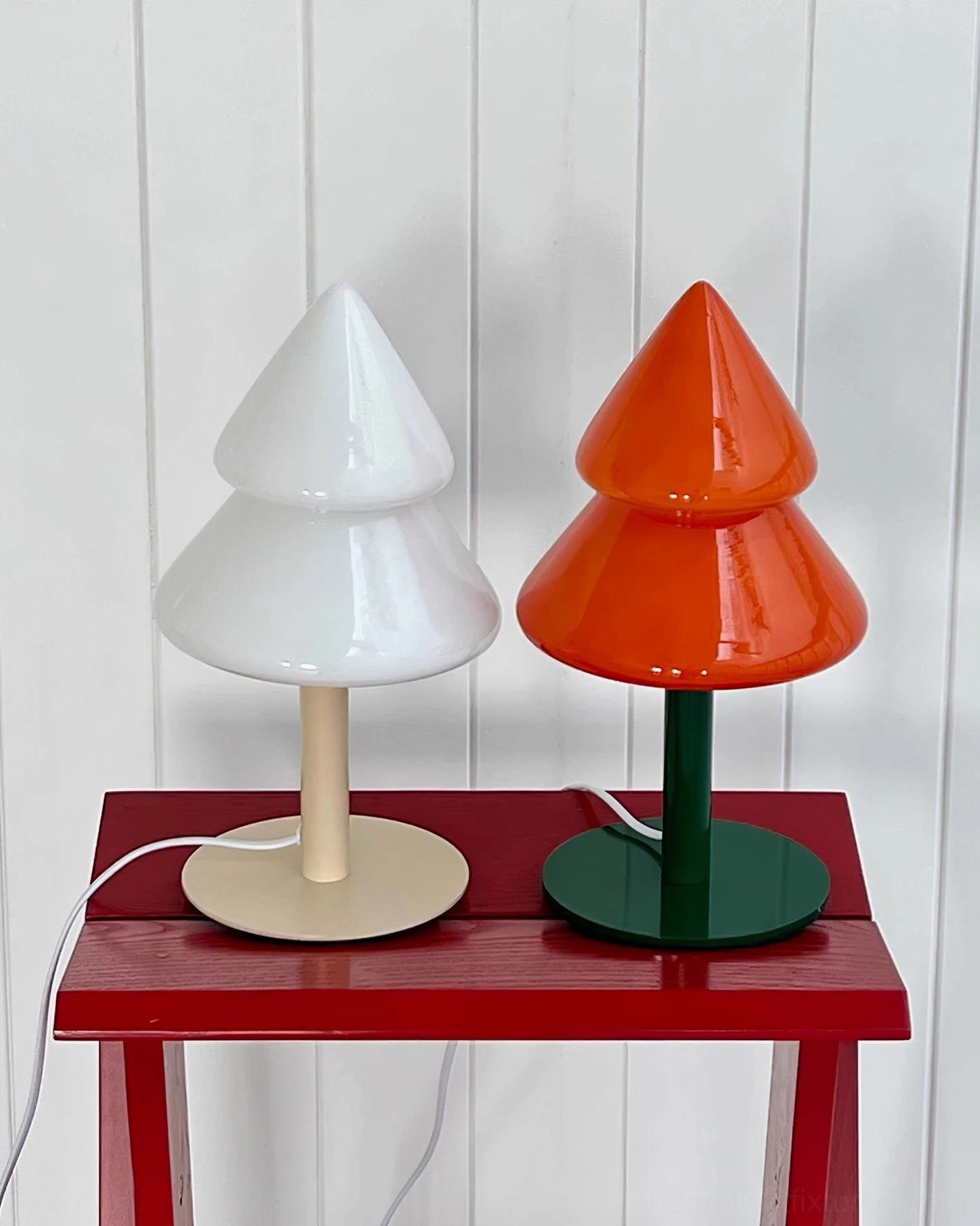 Holiday season styling and festive arrangements featuring Christmas tree table lamp