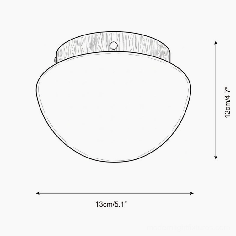 Honeyed Dome ceiling light technical specification drawing showing dimensions 13cm diameter and 12cm height