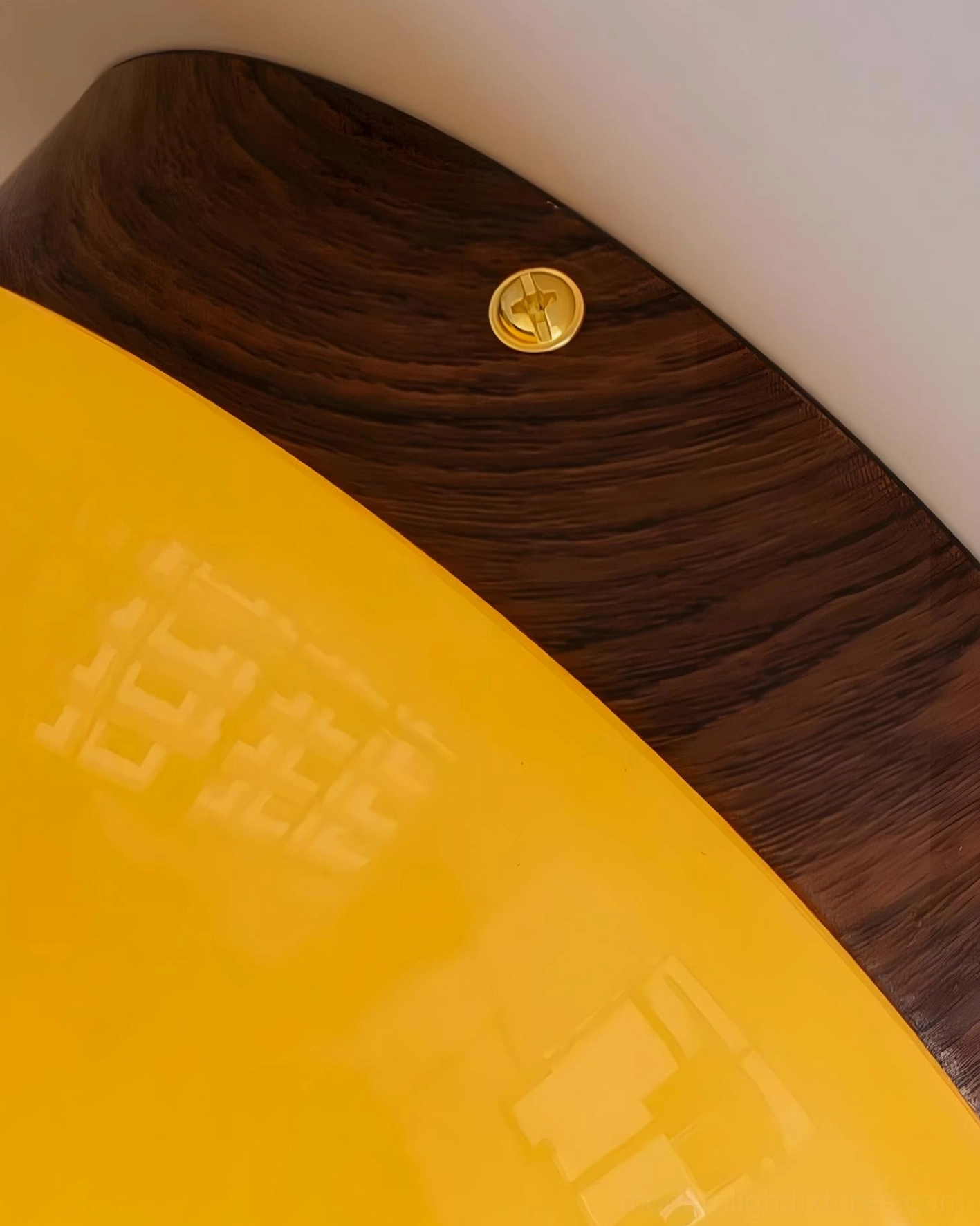 Honeyed Dome amber dome ceiling light fixture in Scandinavian style living room with neutral palette