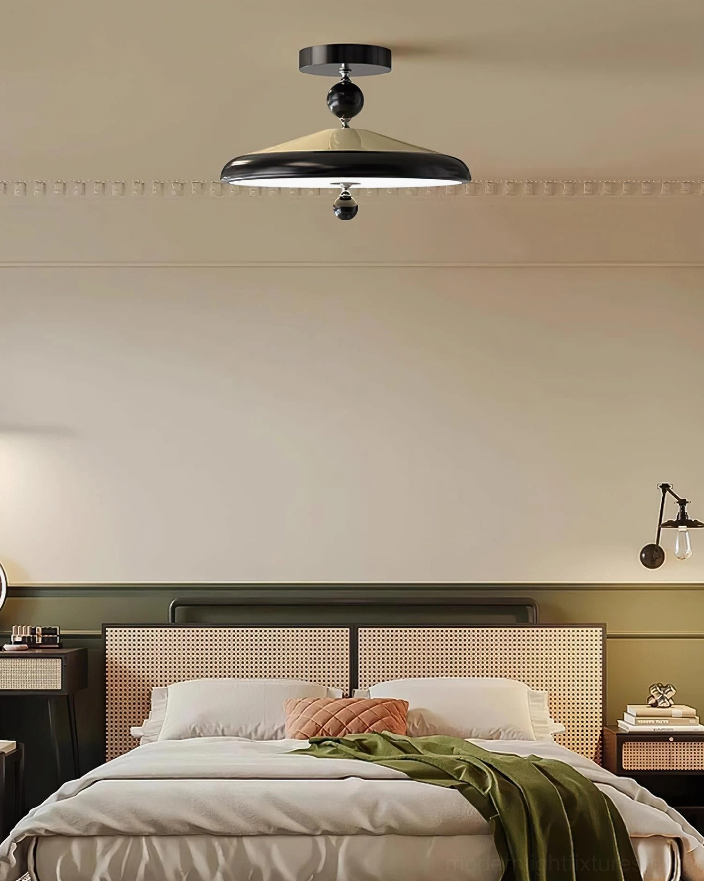Hover ceiling lamp multiple color options comparison, walnut black and beige finish variations