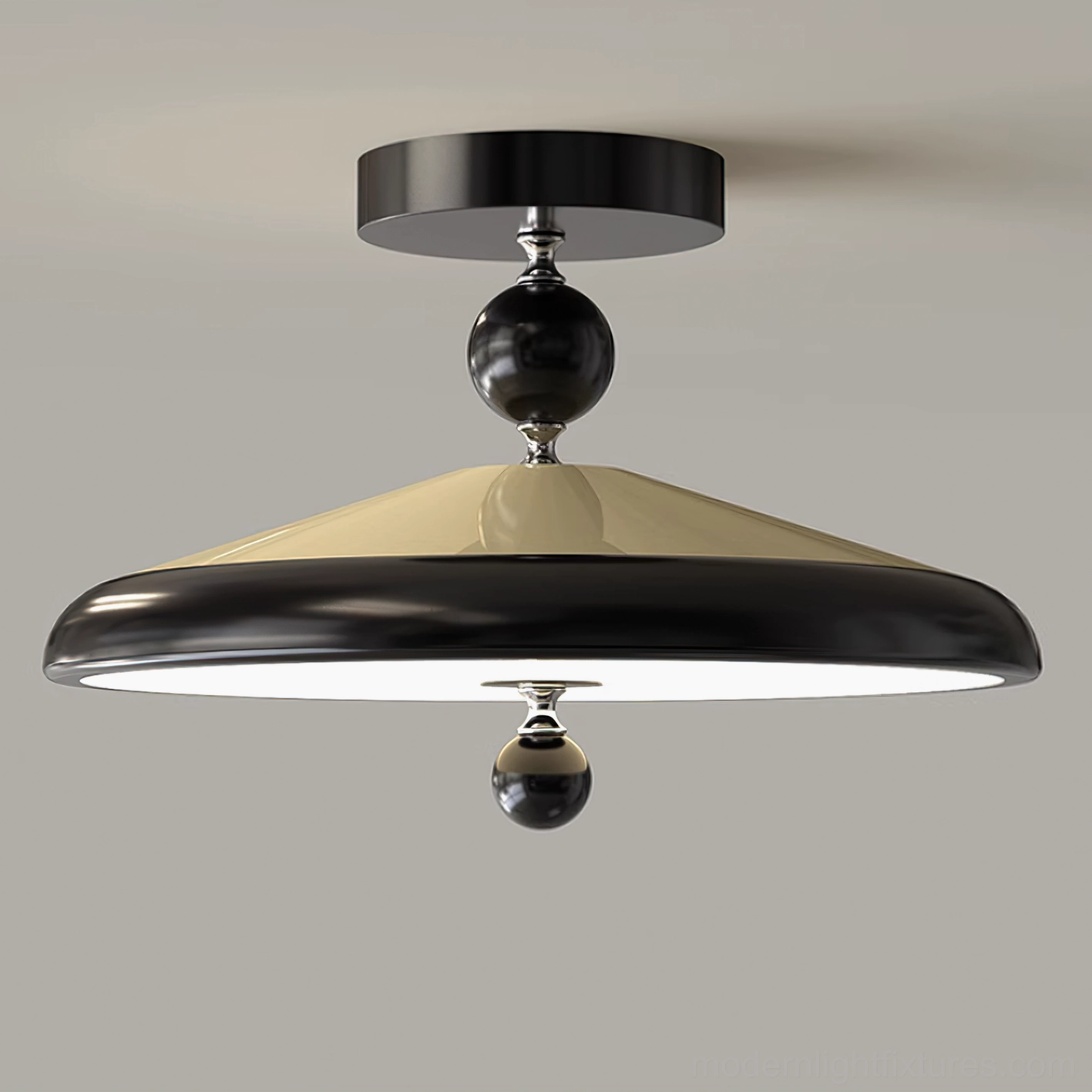 Hover disc ceiling lamp with warm white LED integrated lighting, contemporary pendant fixture