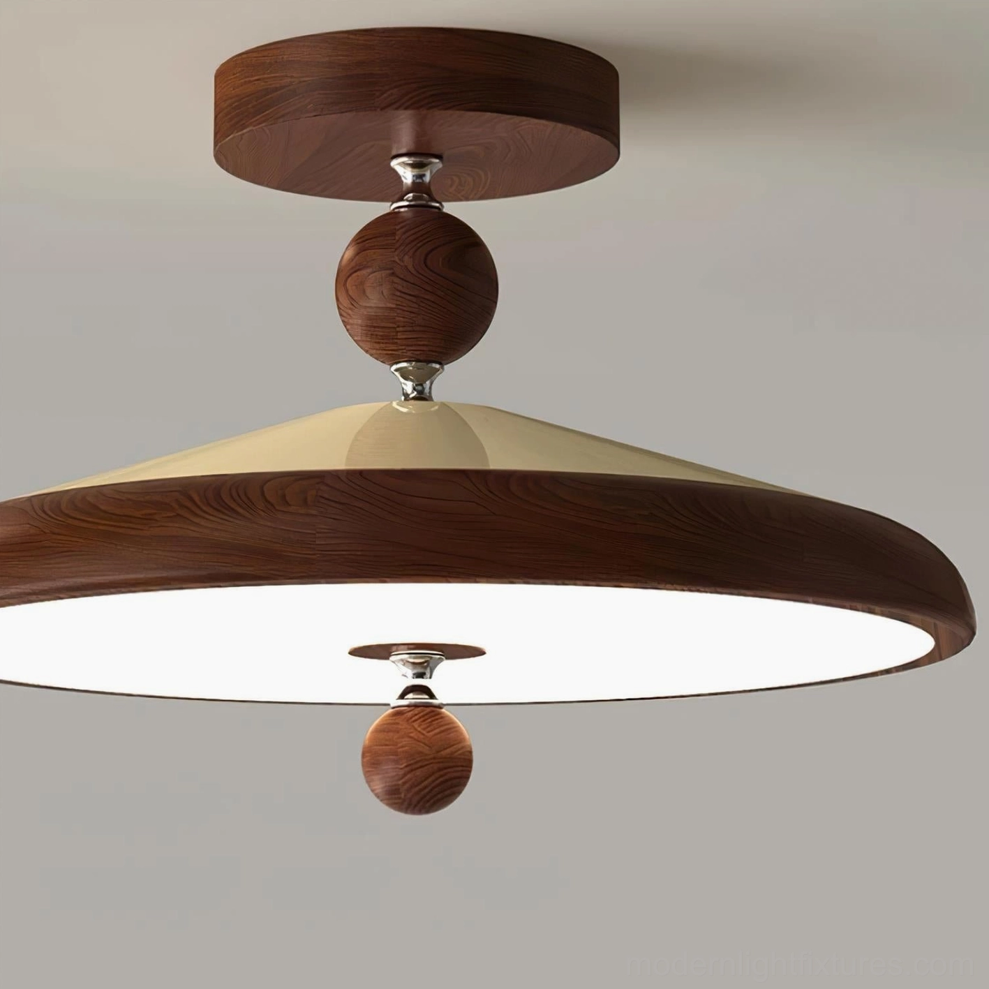 Hover pendant ceiling lamp full product view with balancing sphere design elements highlighted