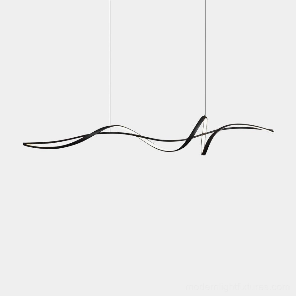 Inari linear chandelier aluminum wave form modern pendant dining fixture