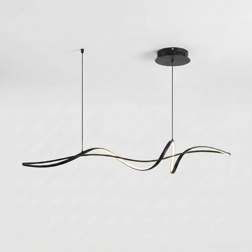 Inari linear chandelier black geometric pendant lamp modern dining suspension fixture