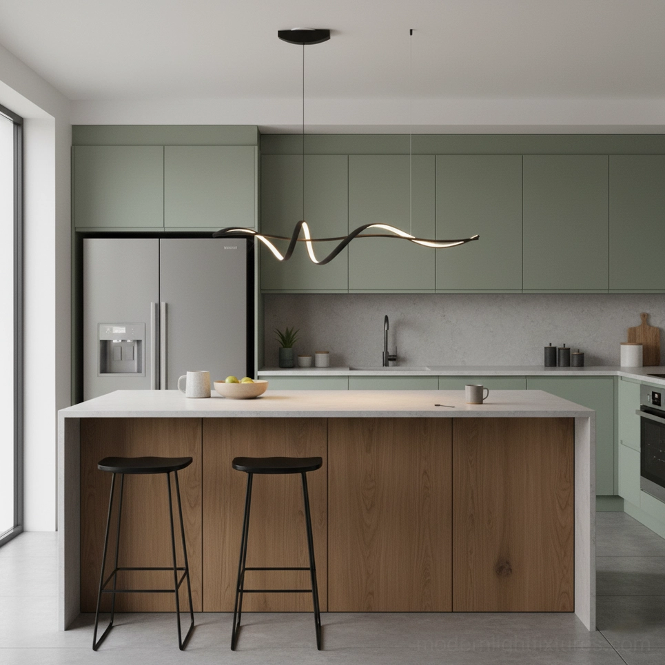 Inari linear chandelier contemporary minimalist design dining illumination fixture