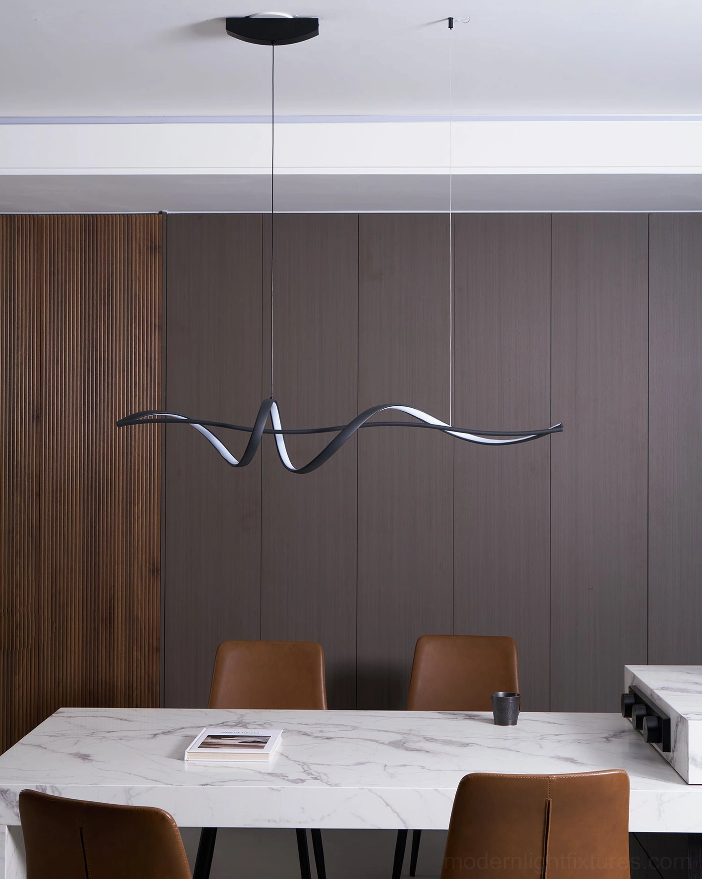 Inari linear geometric pendant lamp modern dining room suspension integrated LED
