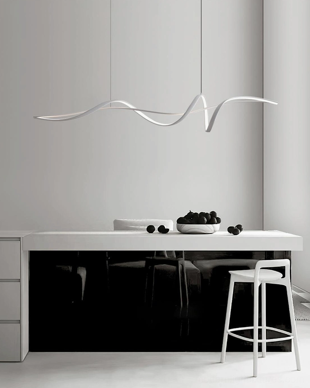 Inari linear pendant geometric wave design contemporary dining ambient lighting