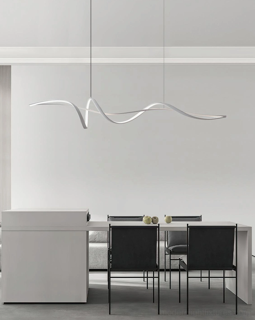 Inari linear chandelier modern design product view minimalist contemporary fixture