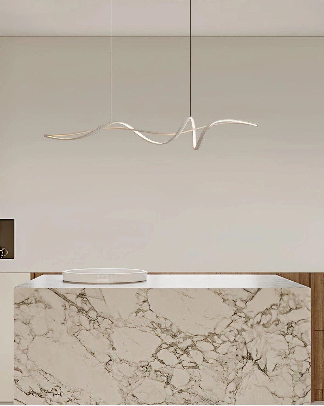 Inari linear pendant chandelier suspended modern dining contemporary aesthetic fixture
