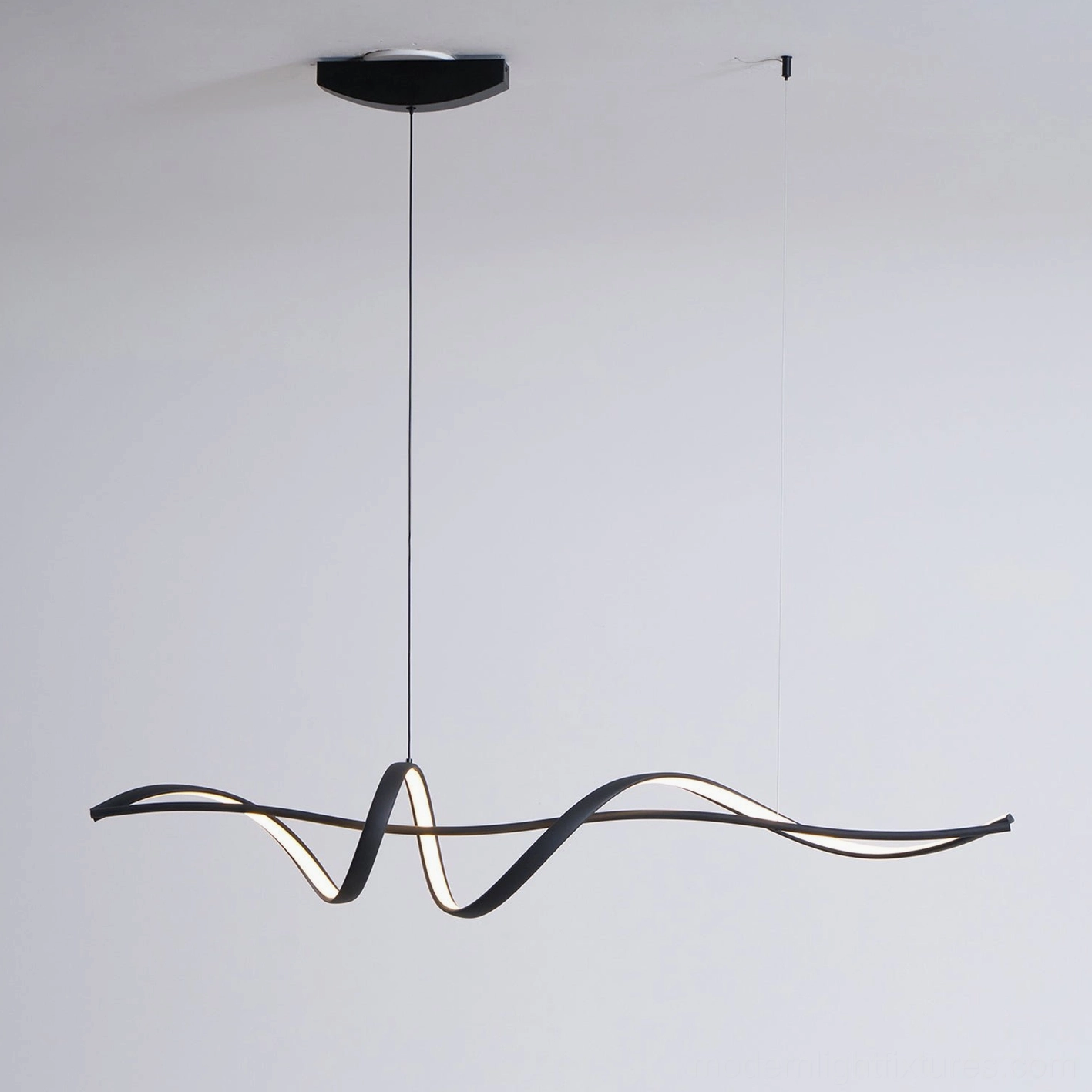 Inari linear geometric wave chandelier contemporary dining suspended pendant light