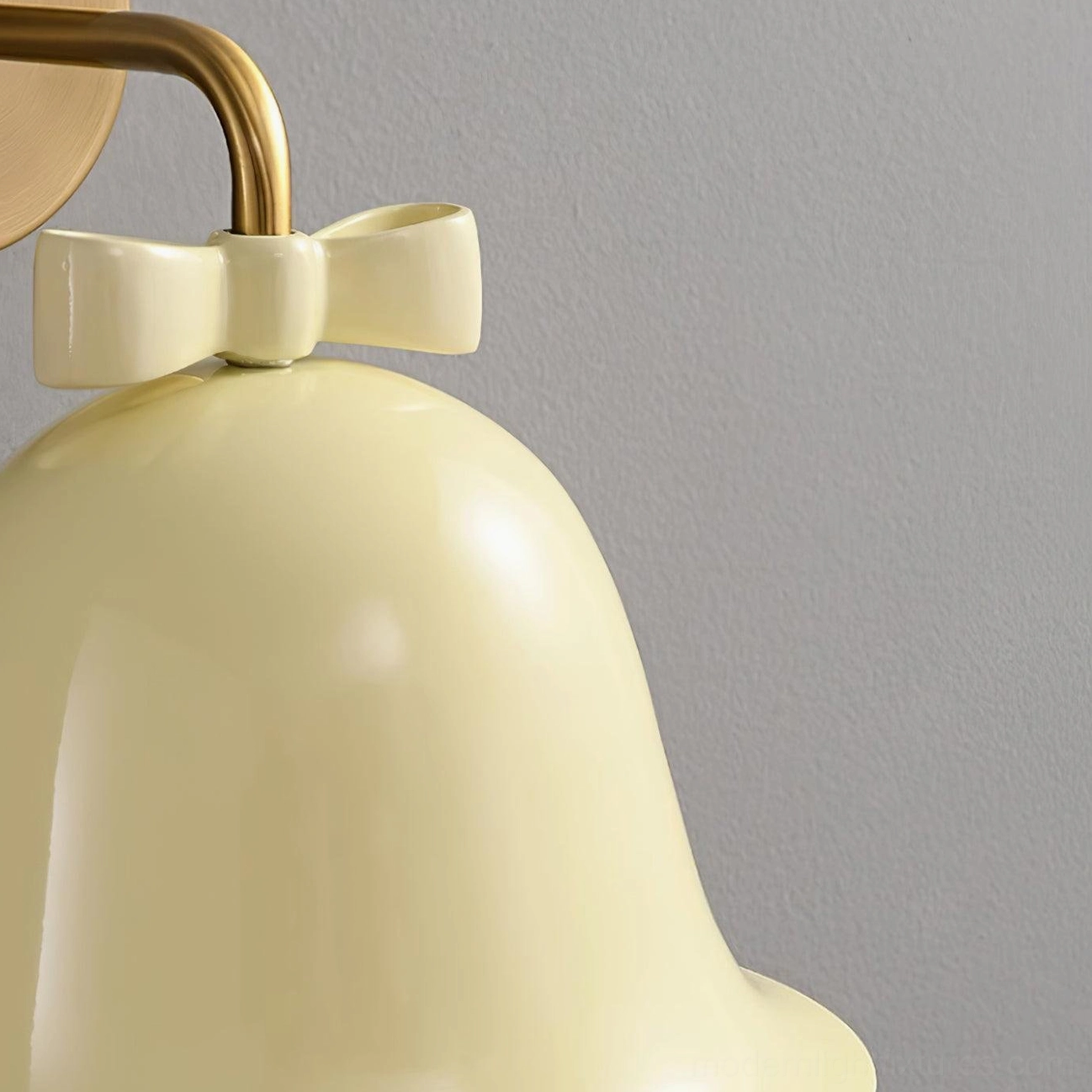 Indoor wall-mounted bell-shaped sconce with ceramic body and metal bracket in modern Nordic style