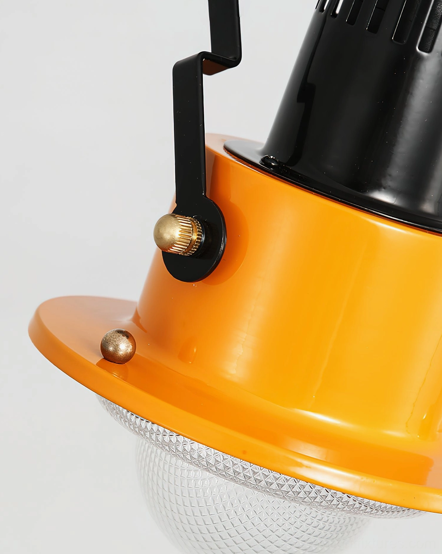 Industrial modern adjustable ceiling spotlight fixture, black and orange two-tone contemporary design