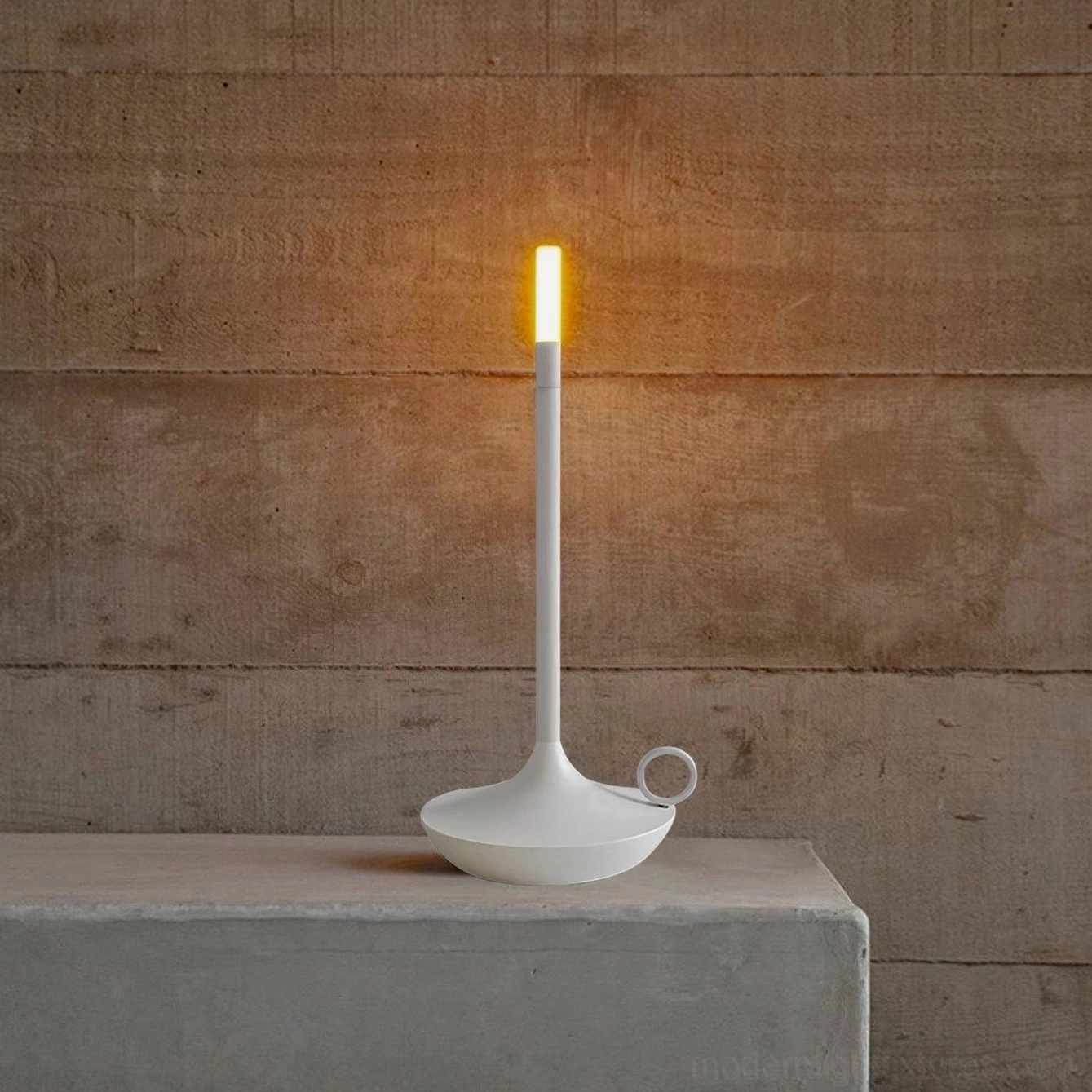 Minimalist LED candle table lamp with non-replaceable integrated LED design maintenance-free operation