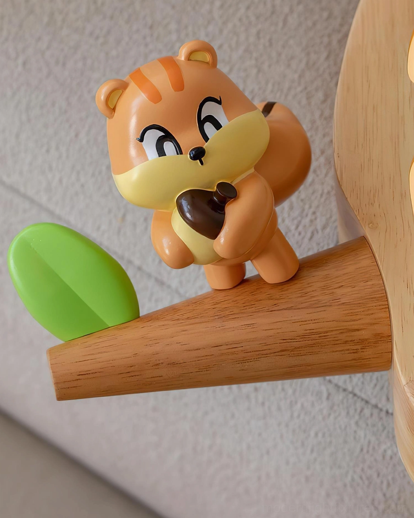Interior design detail of whimsical animal ceiling lamp as focal point in contemporary kids bedroom