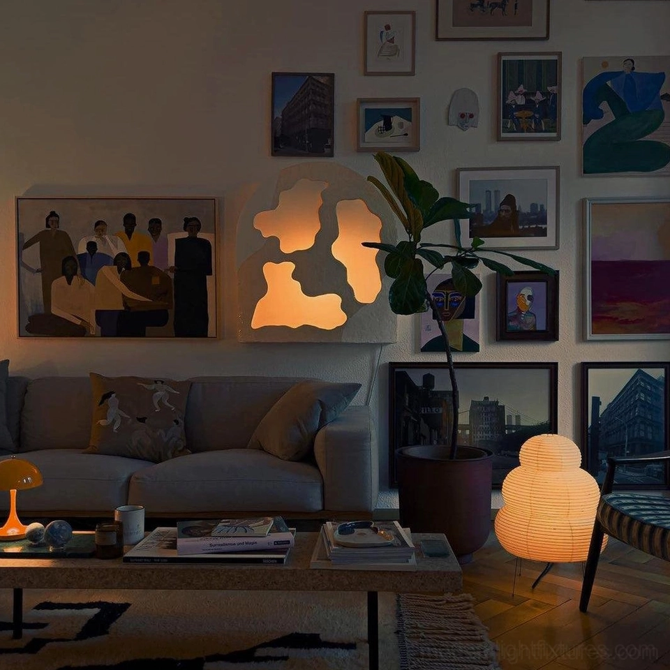 Japanese-inspired tiered Shoji lamp, modern minimalist cylindrical table lighting fixture