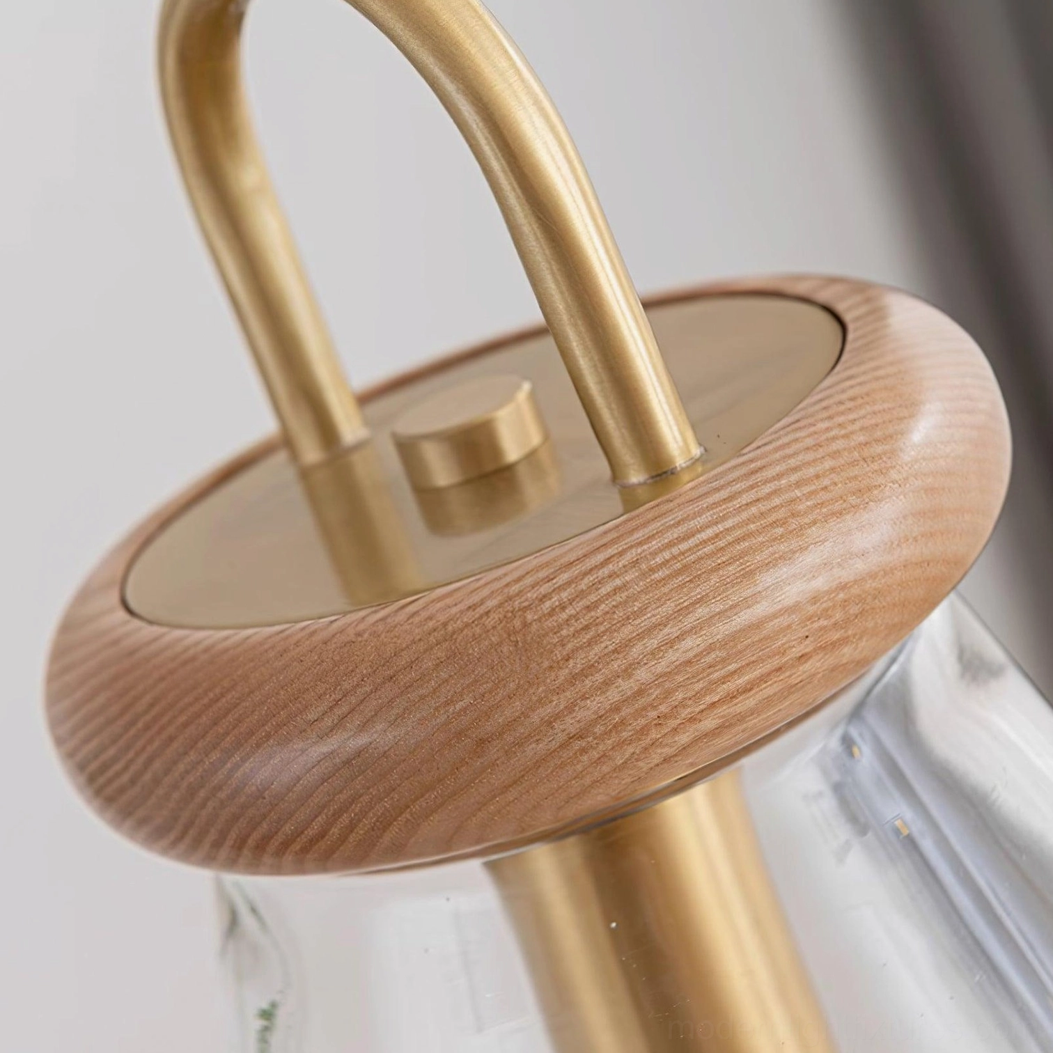 Jar pendant lights above counter with warm color temperature creating cozy hygge ambiance