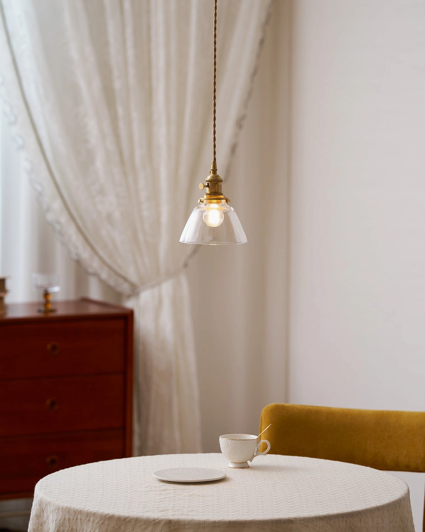 Jasmine fluted glass pendant light detail showing vertical ribbed texture and light refraction