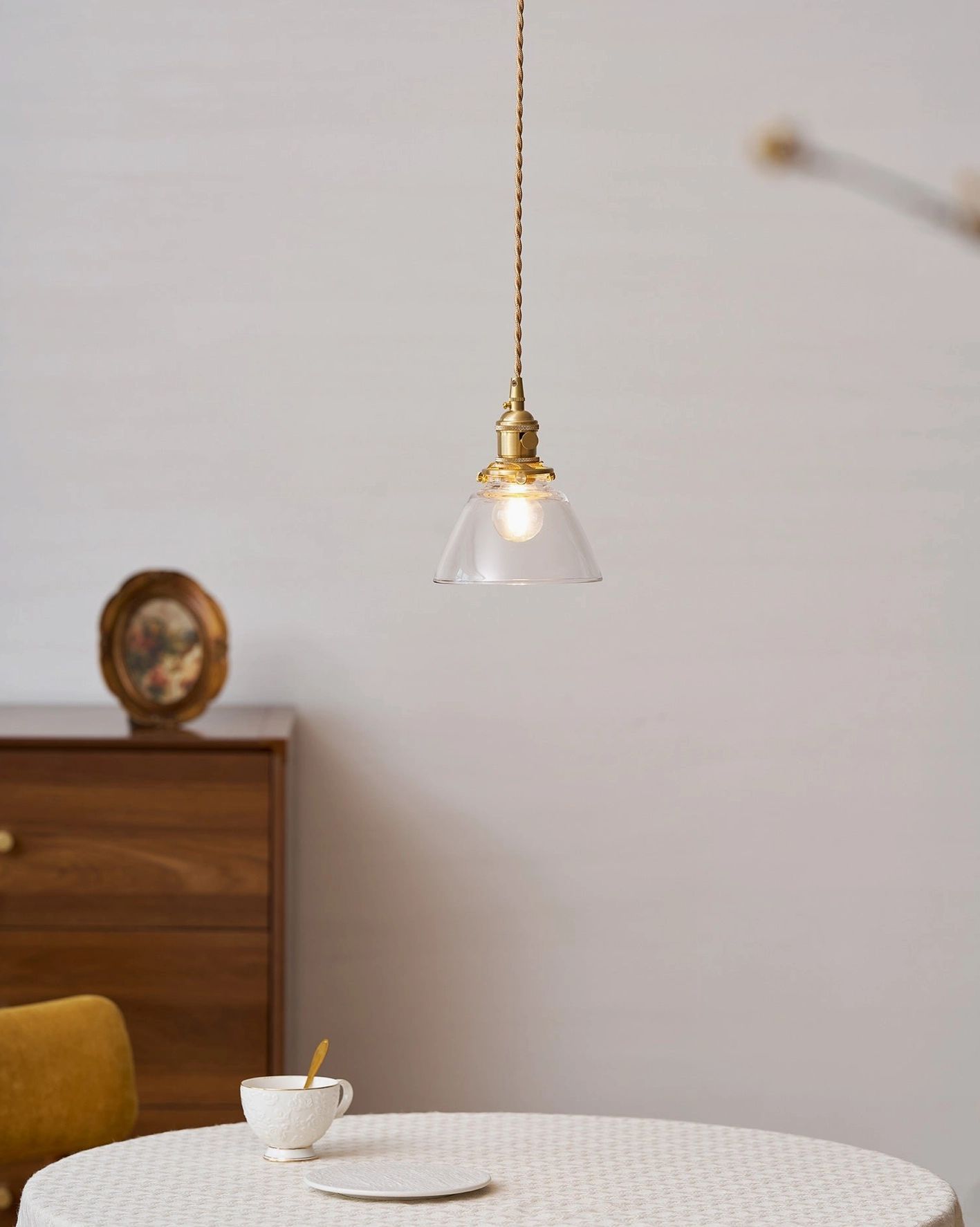 Jasmine Model A clear dome pendant lamp architectural lighting design specification view