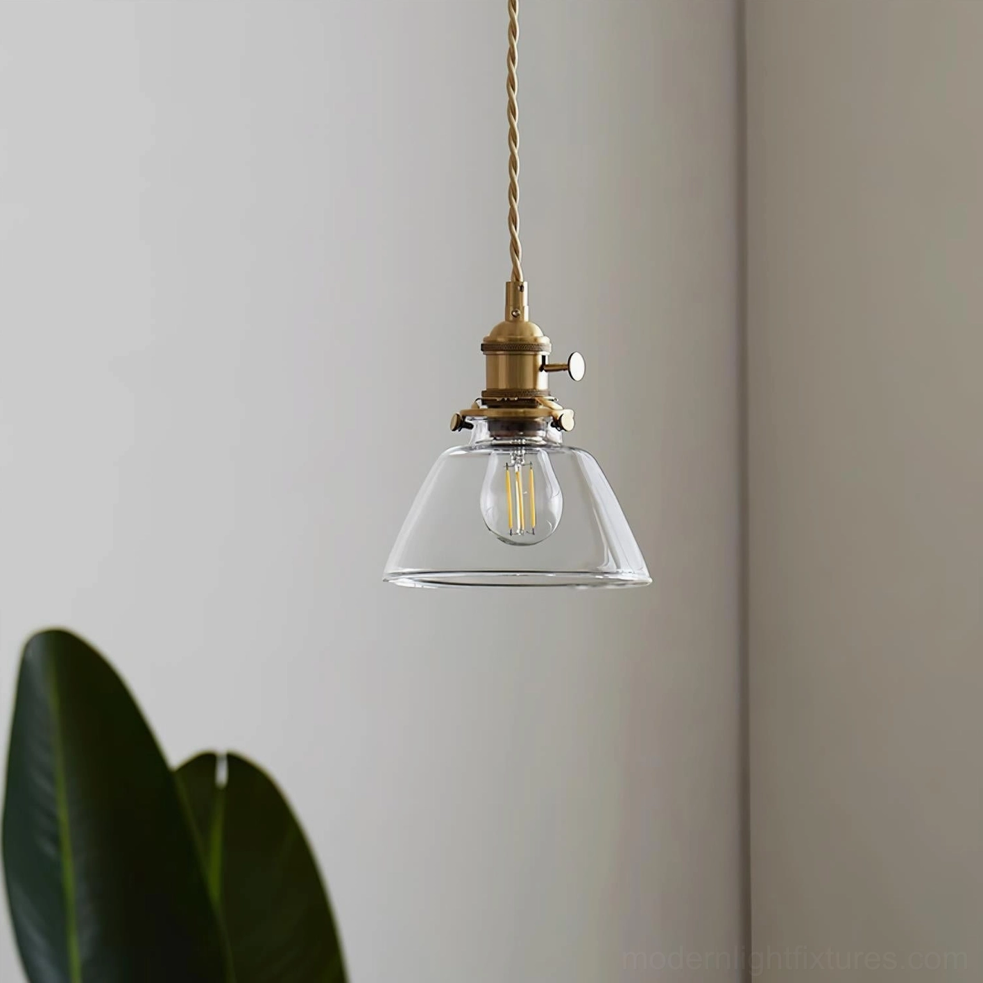 Jasmine Model B globe glass pendant shade with complete spherical form and brass hardware