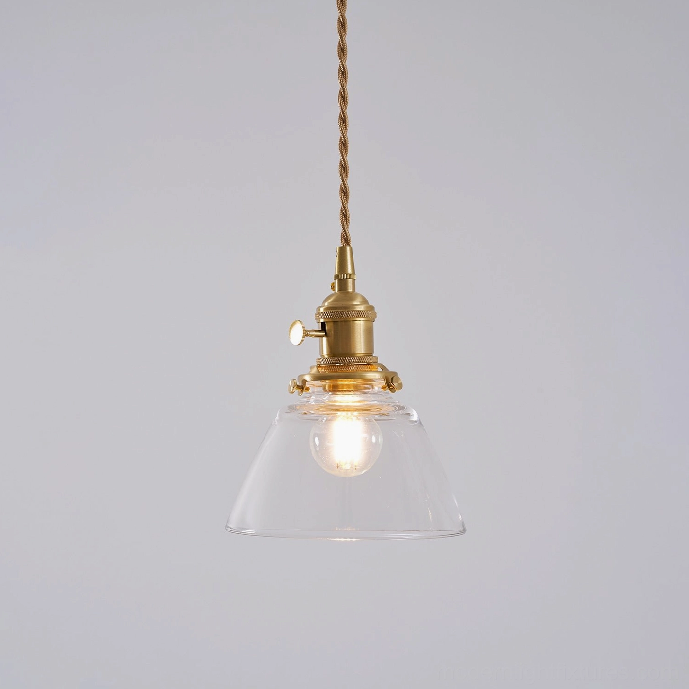 Jasmine glass pendant light complete product display with packaging and mounting hardware shown