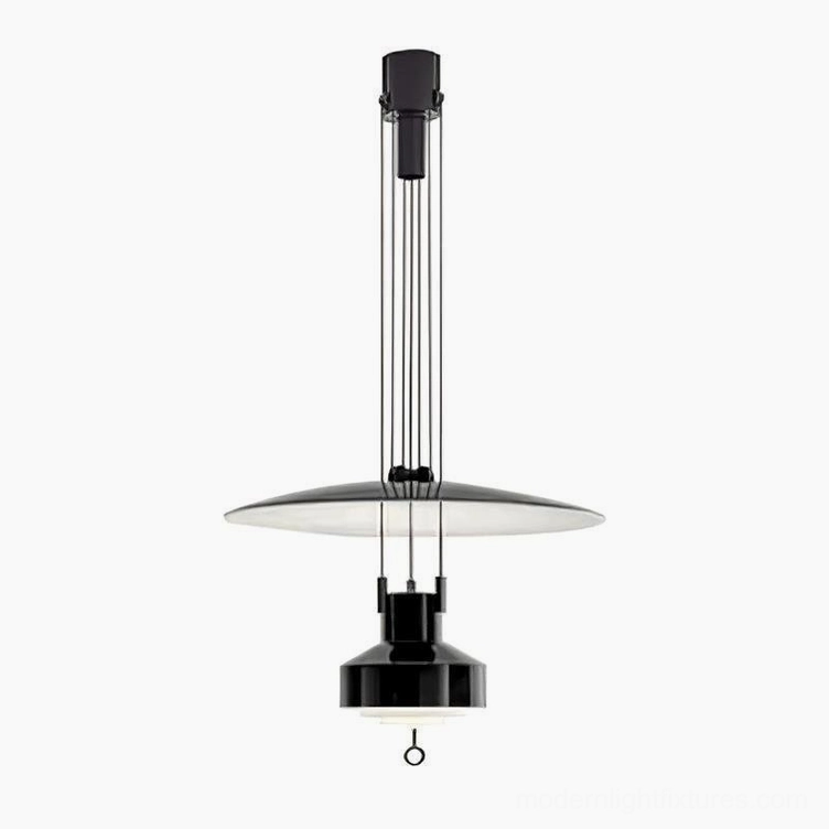 Black jeka adjustable disc pendant light 63cm diameter modern fixture