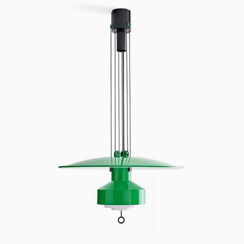 Green contemporary disc pendant lamp jeka design color variant