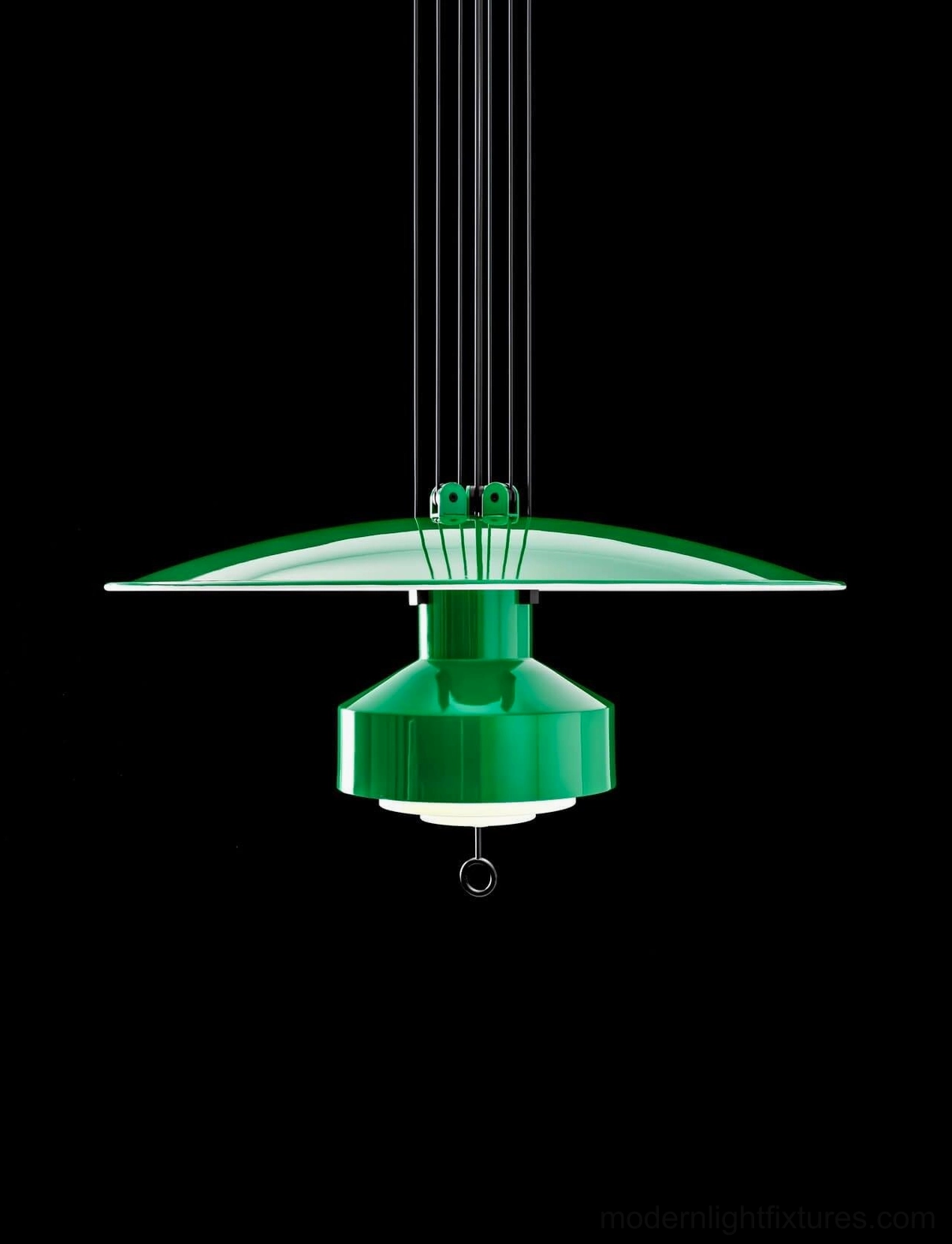 Jeka disc pendant light carbon steel shade material and construction detail
