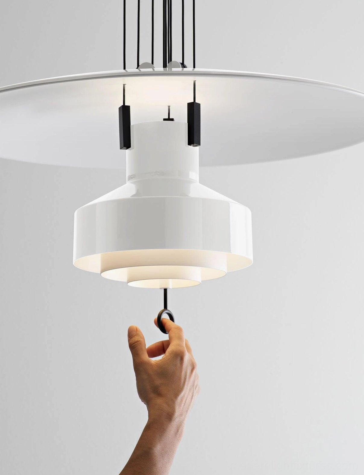 Modern adjustable pendant lamps jeka design in Japandi interior aesthetic