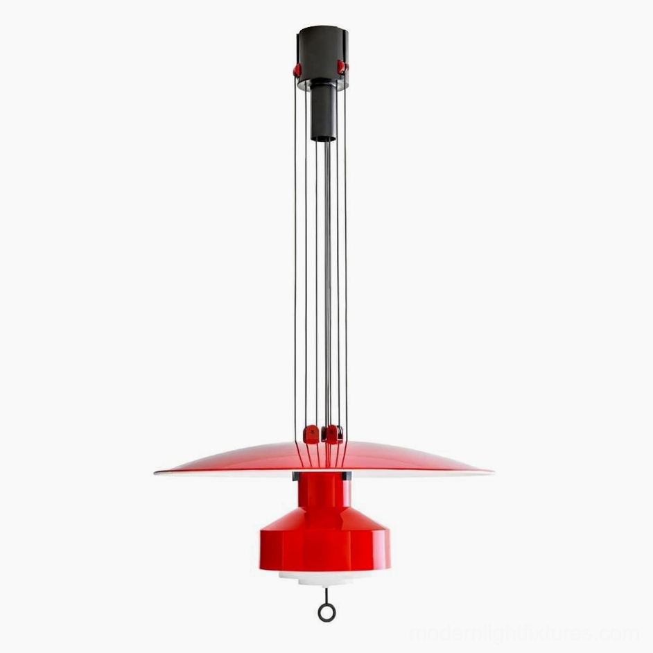Red jeka pendant lamp with 50000 hour LED lifespan integrated light source